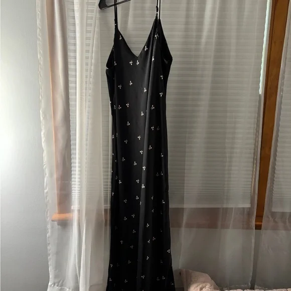 Black midi dress with light pink bows NWT - Picture 3 of 4